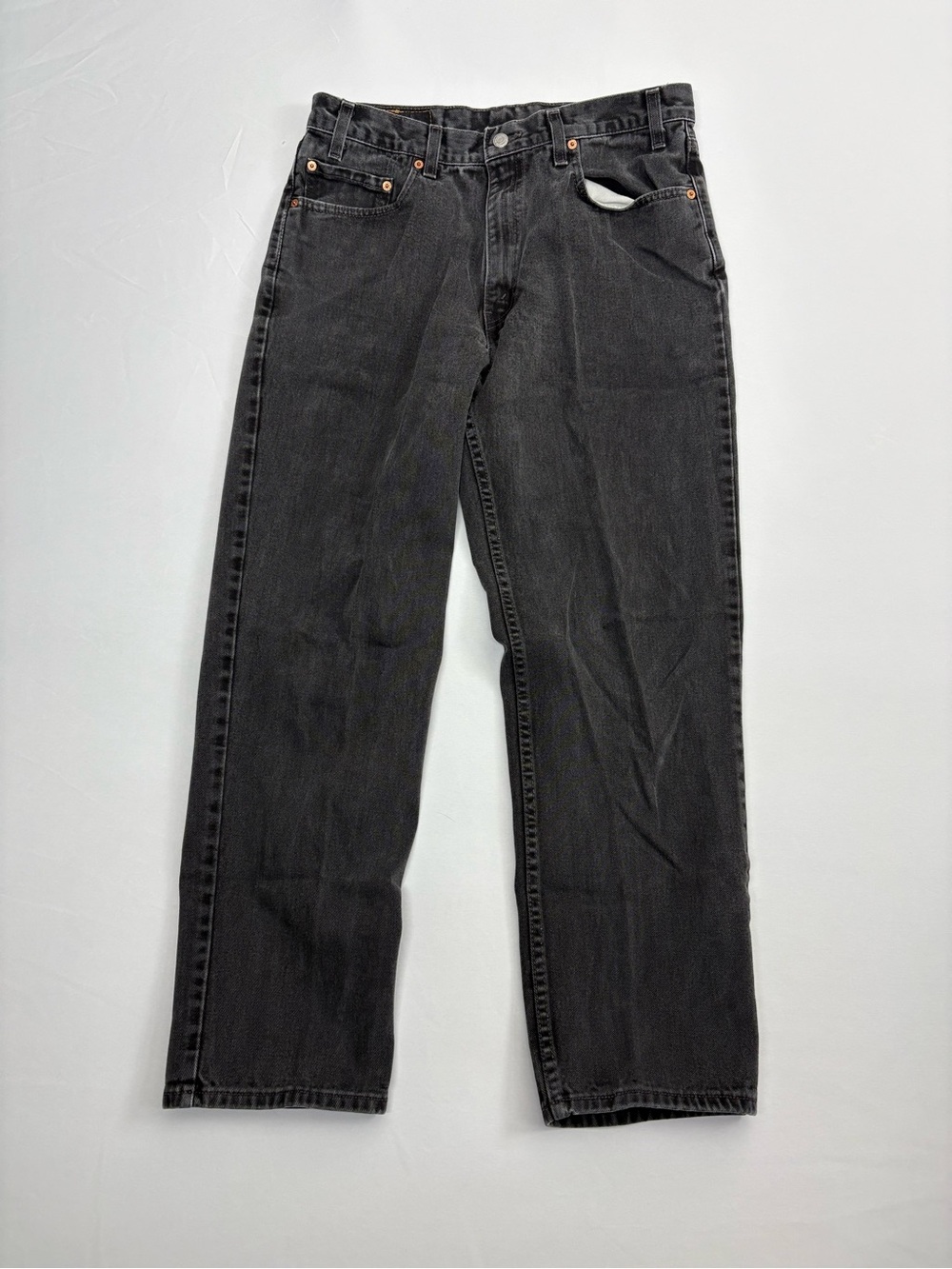 Vintage Levi's 550 Relaxed Fit Black Denim Jeans Made in USA Mens Size 36x32 Y2K